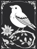 cute Bird for kids coloring page photo