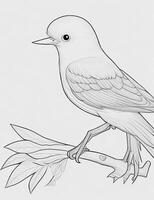 cute Bird for kids coloring page photo