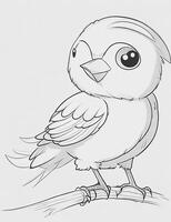 cute Bird for kids coloring page photo