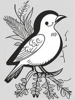 cute Bird for kids coloring page photo