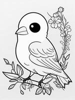 cute Bird for kids coloring page photo