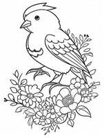 cute Bird for kids coloring page photo