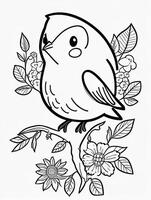 cute Bird for kids coloring page photo