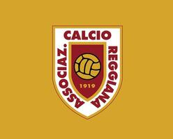 AC Reggiana Club Logo Symbol Serie A Football Calcio Italy Abstract Design Vector Illustration With Yellow Background