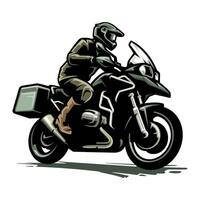 Biker Riding Adventure Motorbike Vector