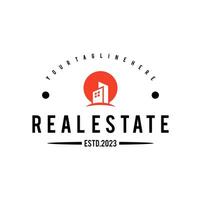 Real Estate Apartment Building Logo Vintage Design.  Concept Template for Property Real Estate Company. vector