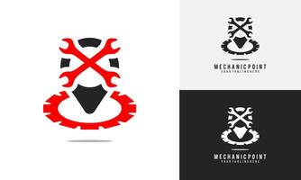 mechanic point logo design. point and mechanic logo, simple design vector illustration. good for use in mechanical businesses