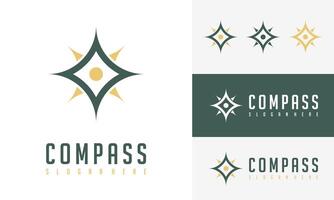 Compass logo vector modern navigation symbol. Compass illustration icon simple design.