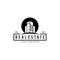 Real Estate Apartment Building Logo Vintage Design.  Concept Template for Property Real Estate Company. vector