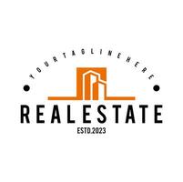 Real Estate Apartment Building Logo Vintage Design.  Concept Template for Property Real Estate Company. vector