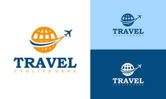 Agency travel  business logo designs concept template. Plane Travel logo transport  logistics delivery. vector