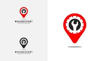 mechanic point logo design. point and mechanic logo, simple design vector illustration. good for use in mechanical businesses