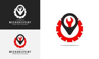 mechanic point logo design. point and mechanic logo, simple design vector illustration. good for use in mechanical businesses