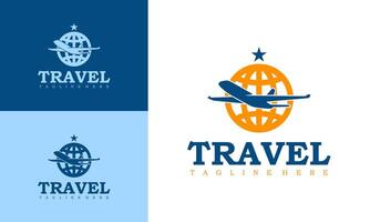 Agency travel  business logo designs concept template. Plane Travel logo transport  logistics delivery. vector