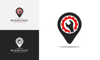 mechanic point logo design. point and mechanic logo, simple design vector illustration. good for use in mechanical businesses