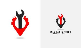 mechanic point logo design. point and mechanic logo, simple design vector illustration. good for use in mechanical businesses