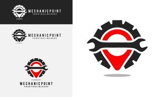 mechanic point logo design. point and mechanic logo, simple design vector illustration. good for use in mechanical businesses