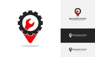 mechanic point logo design. point and mechanic logo, simple design vector illustration. good for use in mechanical businesses