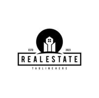 Real Estate Apartment Building Logo Vintage Design.  Concept Template for Property Real Estate Company. vector