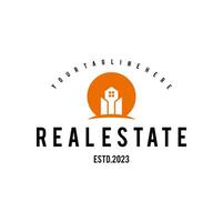 Real Estate Apartment Building Logo Vintage Design.  Concept Template for Property Real Estate Company. vector