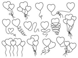 Heart Balloon Line Art for Valentine Day vector