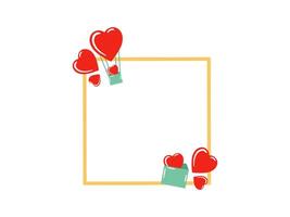 Love frame background for Valentine Day vector