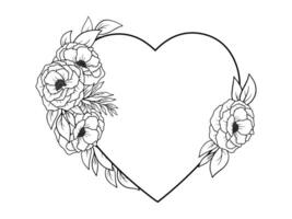 Outline Flower Bouquet Valentine Day vector