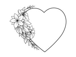 Bouquet Flower Outline Valentine Day Illustration vector