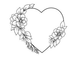 Outline Flower Bouquet Valentine Line Art vector