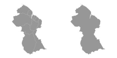 Guyana map with administrative divisions. Vector illustration.