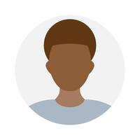 Empty face icon avatar with afro hairstyle. Vector illustration.