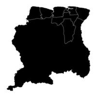 Surinam mapa con administrativo divisiones vector ilustración.