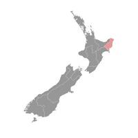 Gisborne Region map, administrative division of New Zealand. Vector illustration.