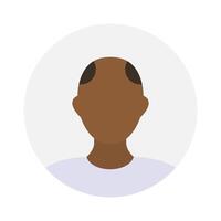 vacío cara icono avatar con calvo parche. vector ilustración.