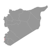 quneitra gobernación mapa, administrativo división de Siria. vector ilustración.