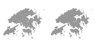hong kong mapa con administrativo divisiones vector ilustración.