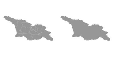 Gray map of Georgia with administrative divisions and annexed territories. Vector illustration.