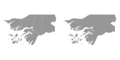 Guinea Bissau map with administrative divisions. Vector illustration.