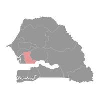 kaolack región mapa, administrativo división de Senegal. vector ilustración.