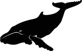 AI generated Silhouette whale black color only full body vector