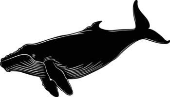 ai generado silueta ballena negro color solamente lleno cuerpo vector