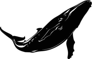 AI generated Silhouette whale black color only full body vector