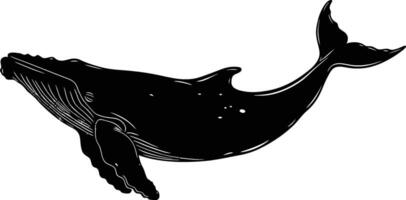 AI generated Silhouette whale black color only full body vector