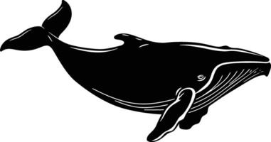 ai generado silueta ballena negro color solamente lleno cuerpo vector