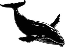 ai generado silueta ballena negro color solamente lleno cuerpo vector