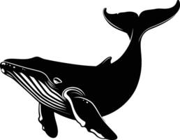 AI generated Silhouette whale black color only full body vector