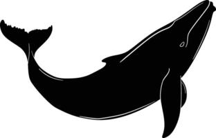 ai generado silueta ballena negro color solamente lleno cuerpo vector
