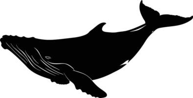 AI generated Silhouette whale black color only full body vector