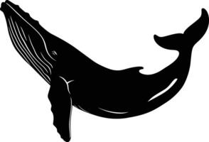 ai generado silueta ballena negro color solamente lleno cuerpo vector