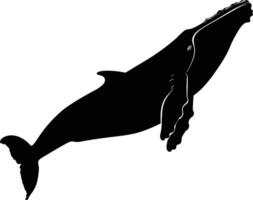 AI generated Silhouette whale black color only full body vector